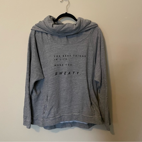 good hYOUman Tops Good Hyouman Grey Pullover Cowl Neck Hooded Sweatshirt Poshmark